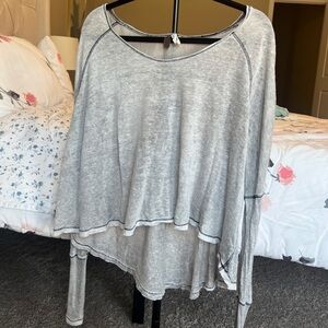We The Free Grey Long Sleeve Tunic Top
